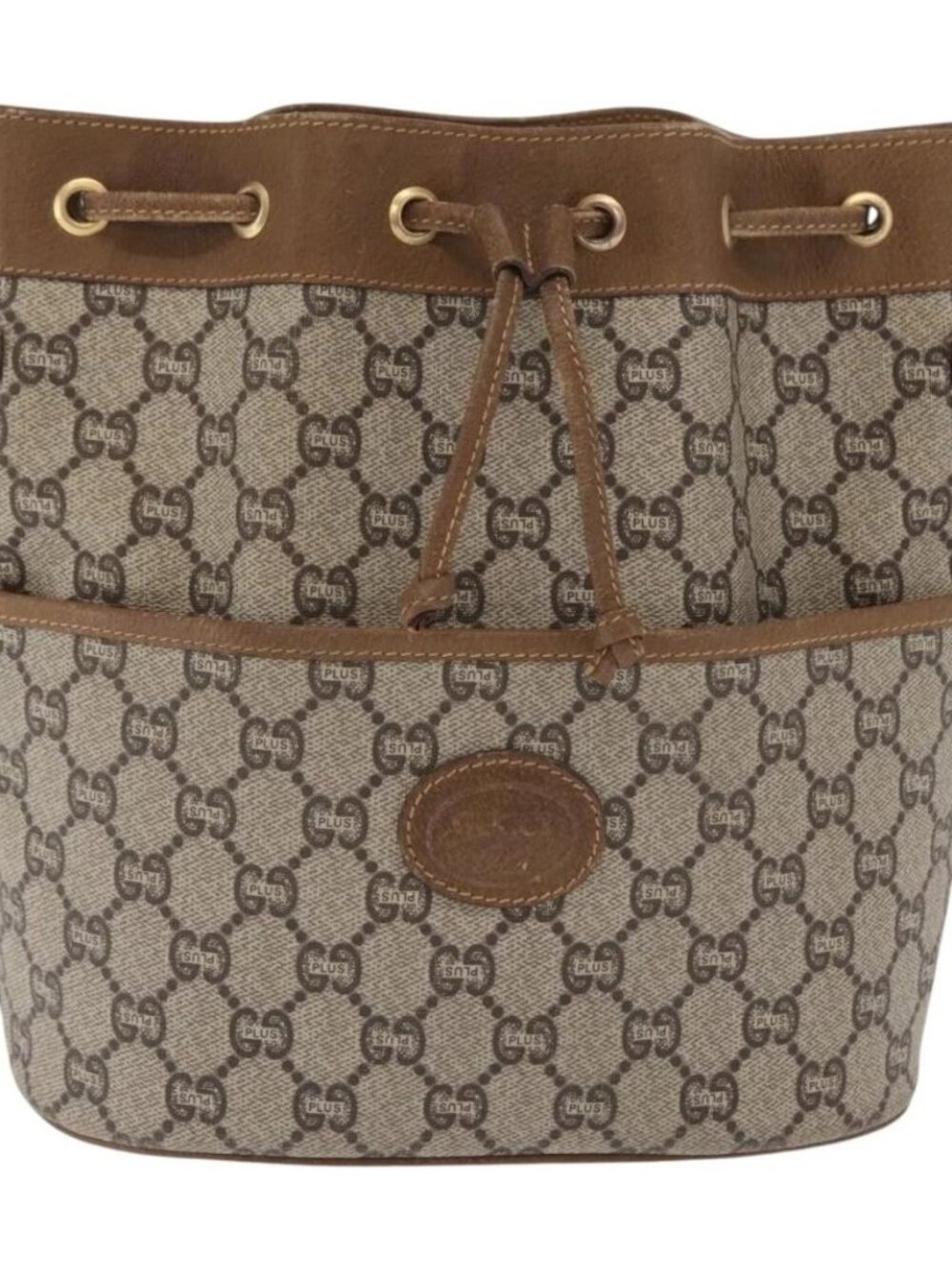GUCCI GG Plus Supreme Shoulder Bag PVC Beige Gold Auth ka2009 - Picture 2 of 16